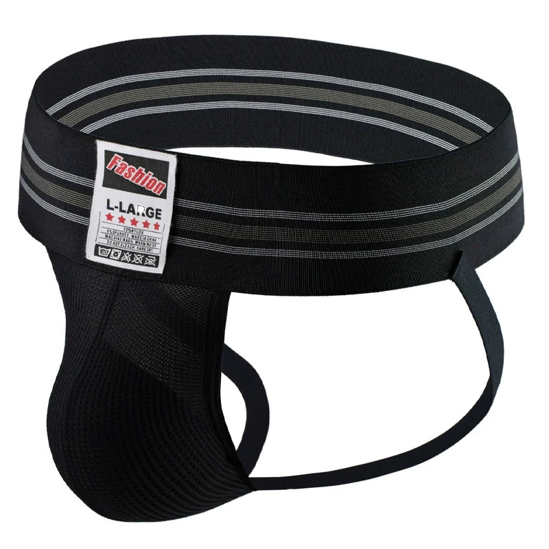 Widened Belt Sexy High Waist Men Double T-Back Sports Waist Jockstrap