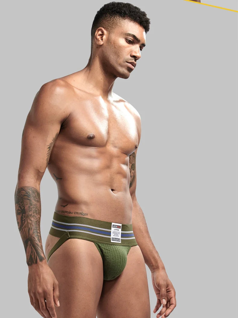 Jockmail Men’s Plaid Cotton Jockstrap – Low Waist, Breathable & Elastic Fit