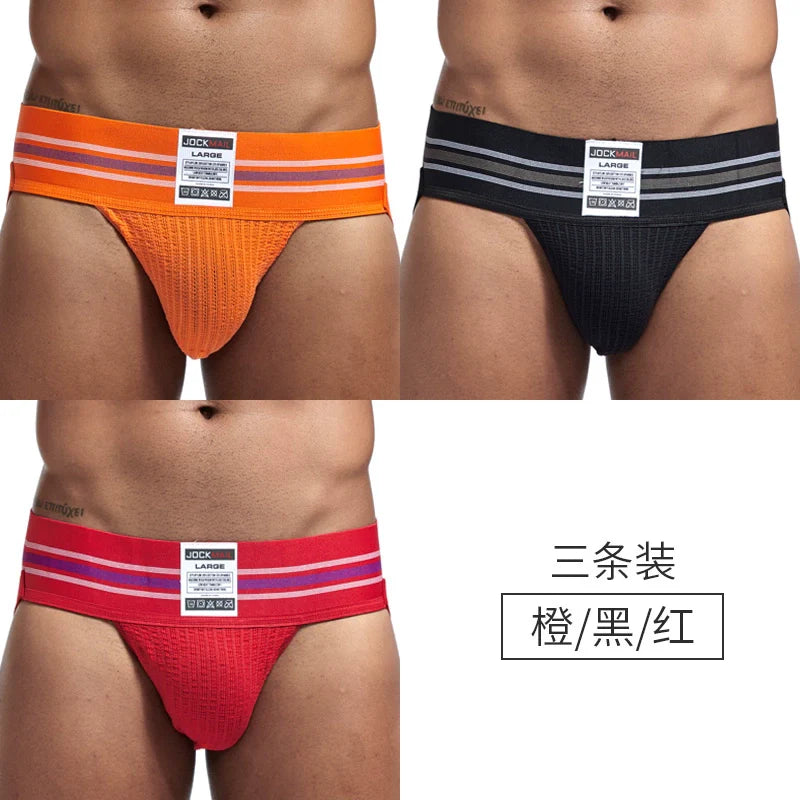 Jockmail Men’s Cotton Blend Breathable Jockstrap – Plaid Waistband, U-Convex Pouch Support
