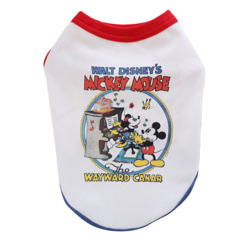 Dog T-shirt Mickey play piano