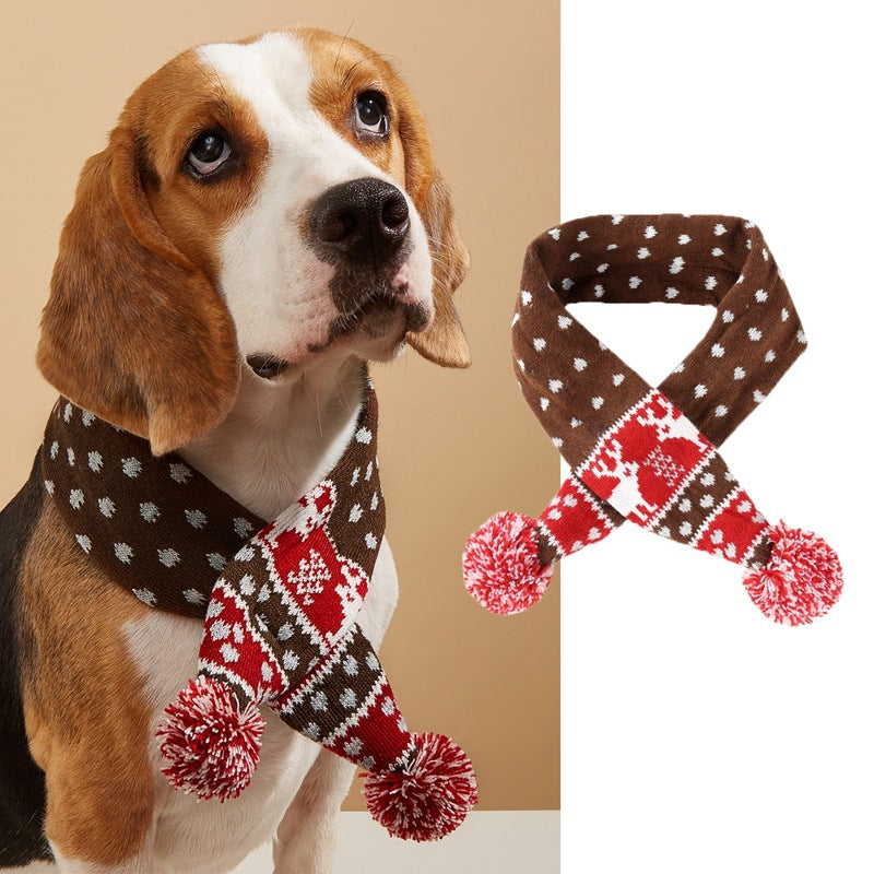 Christmas Pet Knit Scarf • Reindeer Fair Isle Design