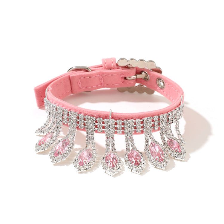 Crystal Chandelier Gemstone Pet Collar 4 Color