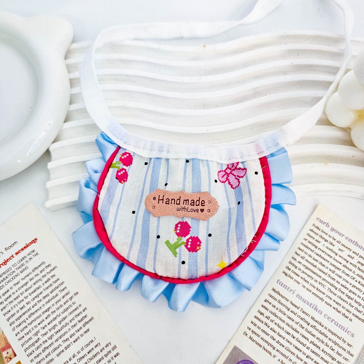 Handmade Cute Pet Bib with Ruffles
