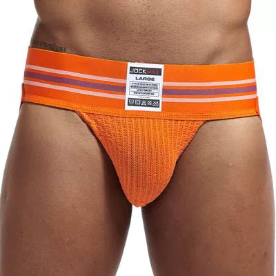 Jockmail Men’s Cotton Blend Breathable Jockstrap – Plaid Waistband, U-Convex Pouch Support