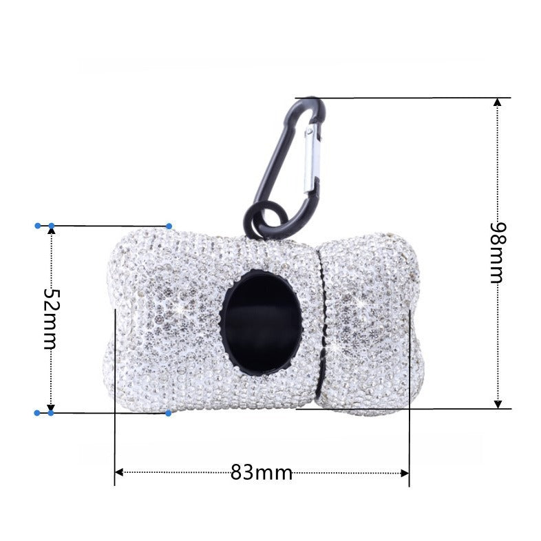 Bling Dog Poop Bag Holder – Crystal Bone Dispenser