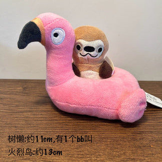 Dog toy sloth & flamingo