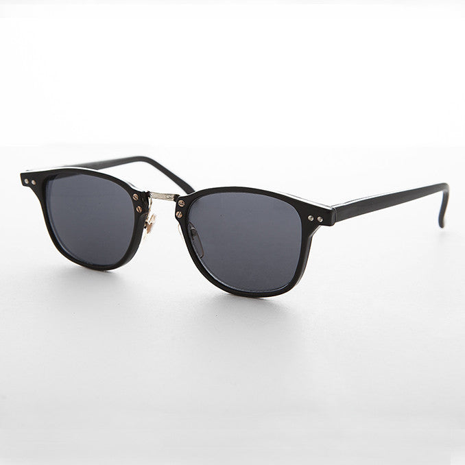 Dapper Thin Horn Rim Black Indie Vintage Sunglass - Oliver 1