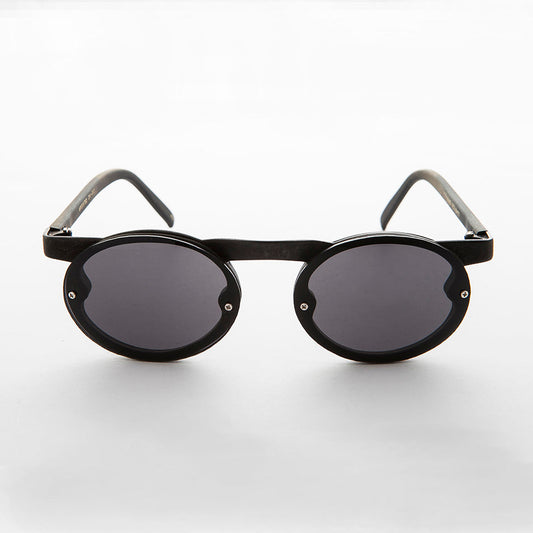 90s Oval Goth Sunglasses with Floating Brow line - Oswald