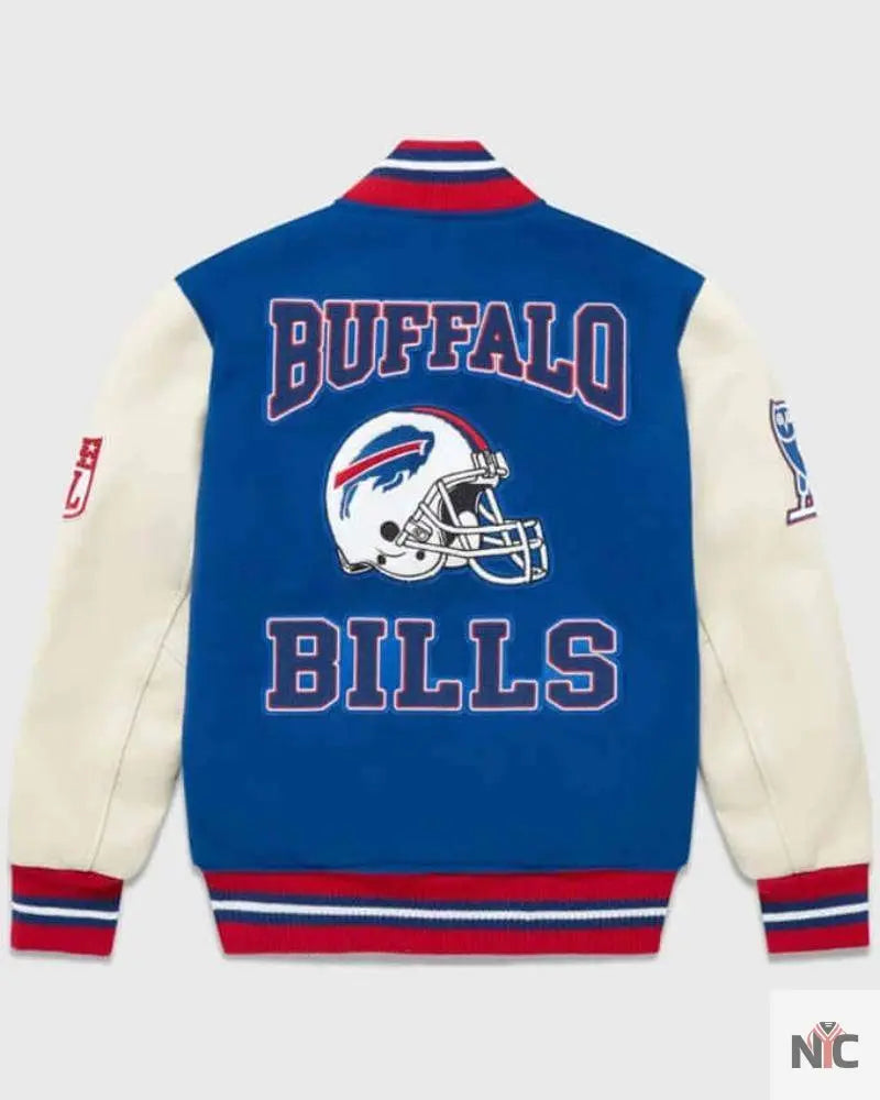 OVO NFL Buffalo Bills Blue And White Varsity Jacket
