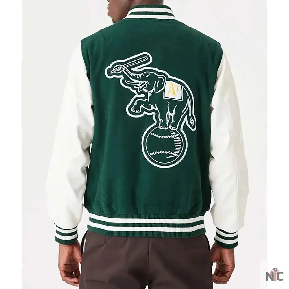Oakland Athletics Green and White Varsity Jacket