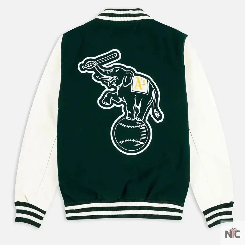 Oakland Athletics Green and White Varsity Jacket