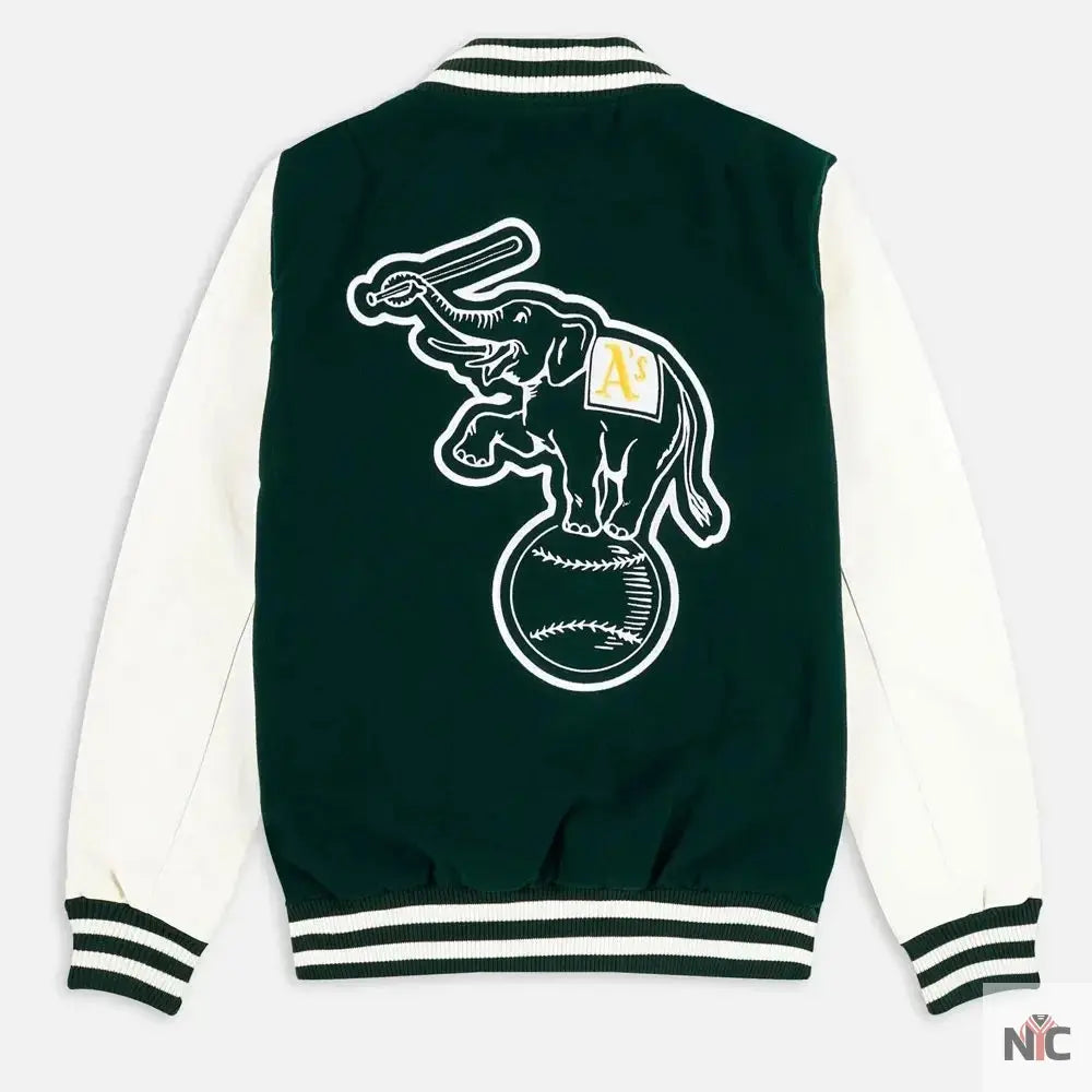 Oakland Athletics Green and White Varsity Jacket