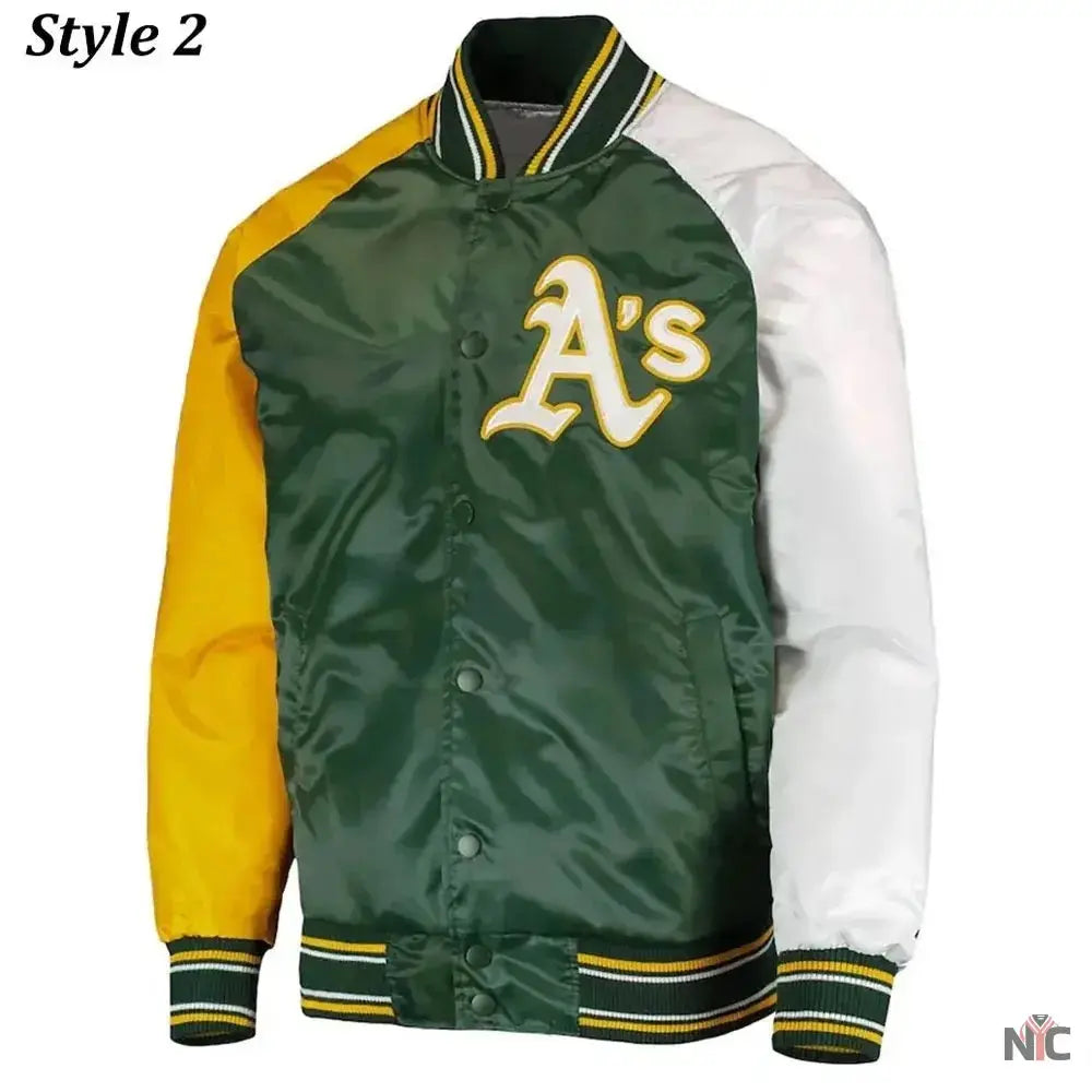 Oakland Athletics Lead Off Varsity Satin Jacket