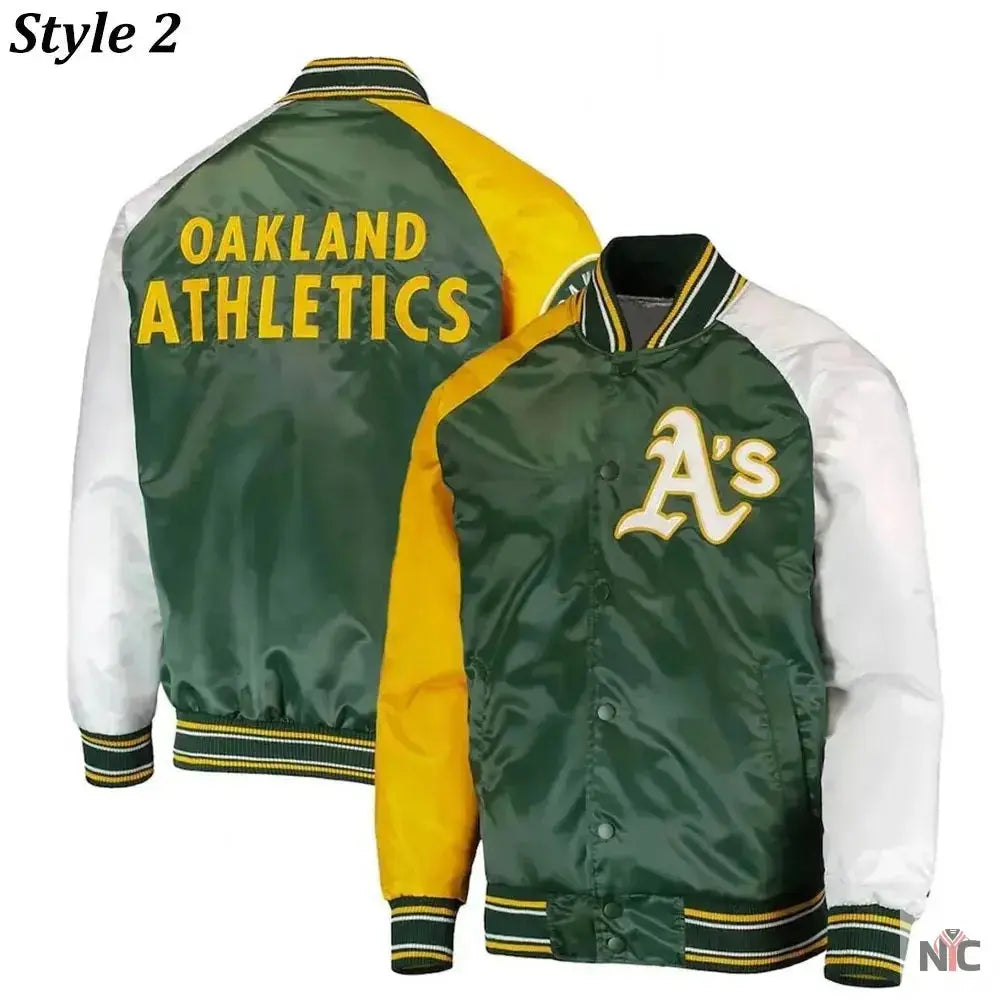 Oakland Athletics Lead Off Varsity Satin Jacket