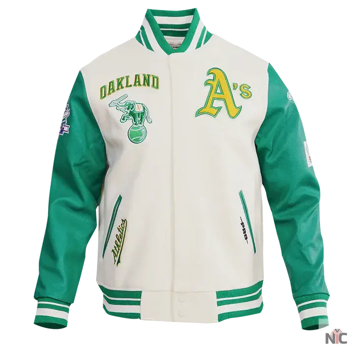 Oakland Athletics Retro Classic Rib Wool Varsity Jacket