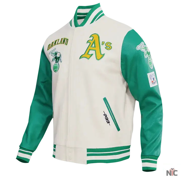 Oakland Athletics Retro Classic Rib Wool Varsity Jacket
