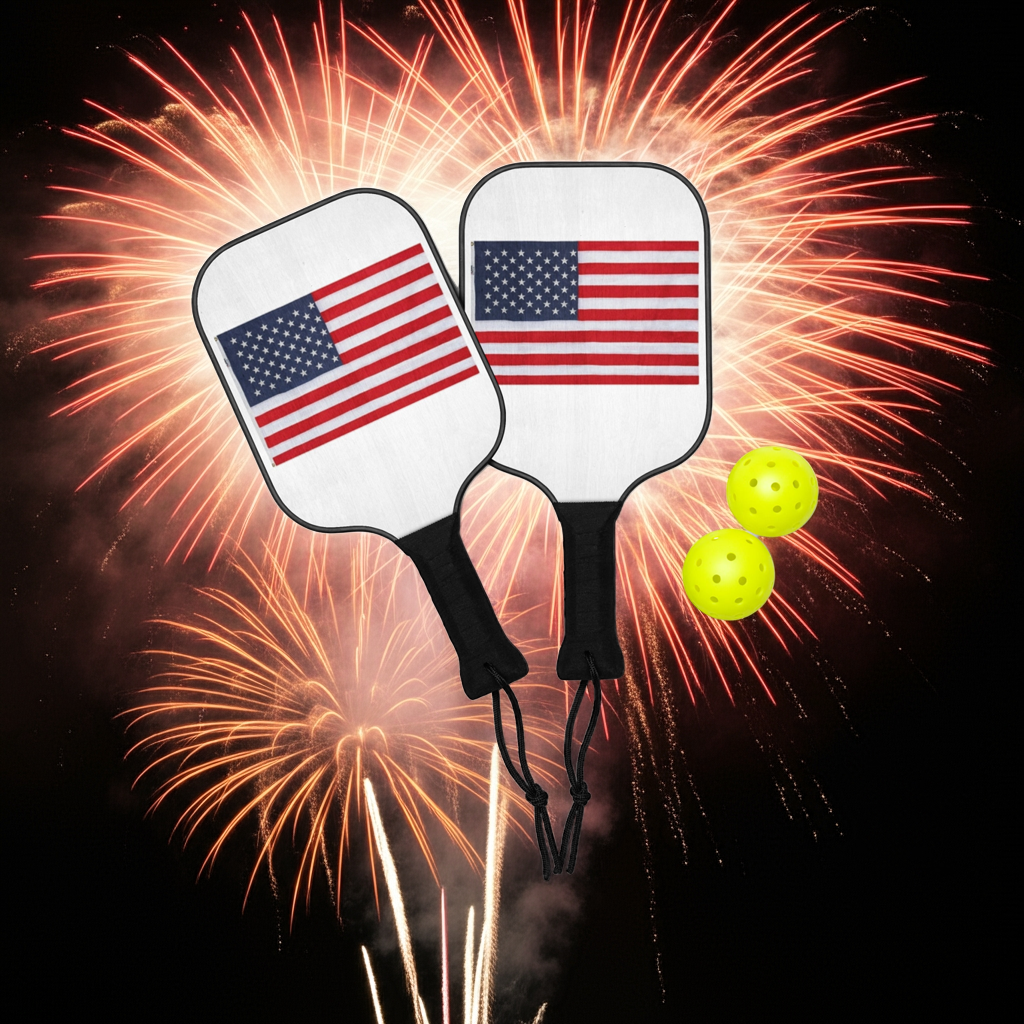 American Flag Pickleball paddle set