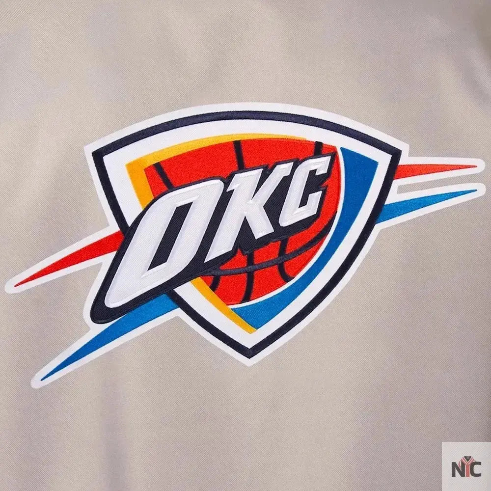 Oklahoma City Thunder Gray Royal Varsity Poly Twill Jacket