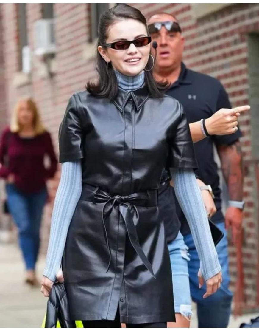Only Murders In The Building S05 Selena Gomez Leather Dress