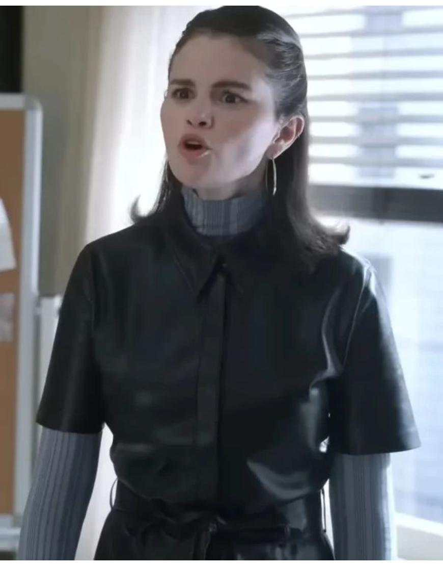 Only Murders In The Building S05 Selena Gomez Leather Dress