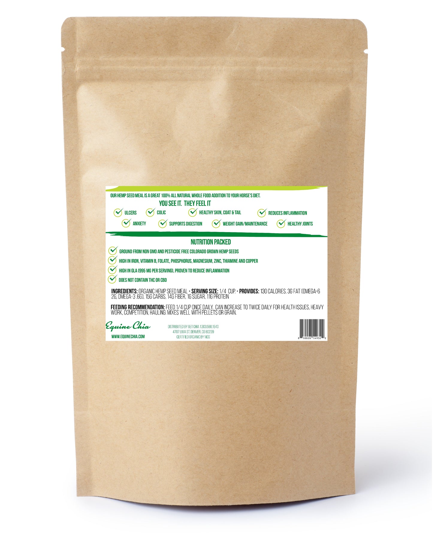 Organic Equine Hemp Meal 33% Protein