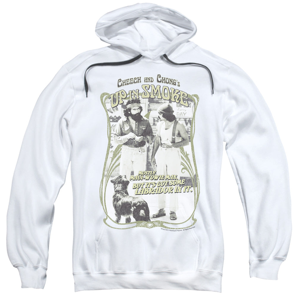 Up In Smoke Labrador Mens Hoodie White Officially Licensed