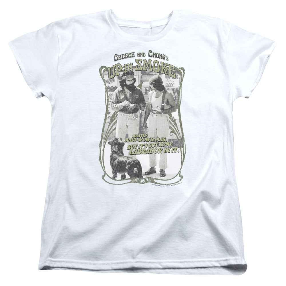 Up In Smoke Labrador Womens T Shirt White Officially Licensed