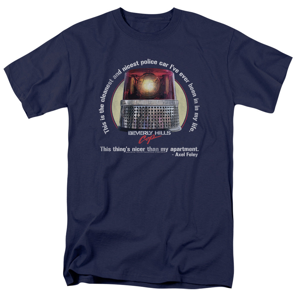 Beverly Hills Cop Nicest Police Car Mens T Shirt Navy Officially Licensed
