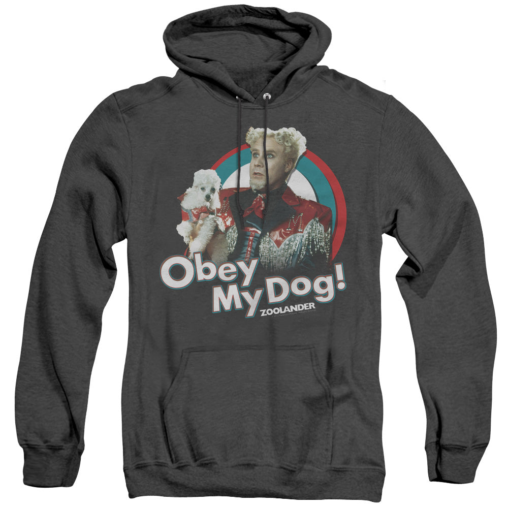 Zoolander Obey My Dog Heather Mens Hoodie Black Officially Licensed