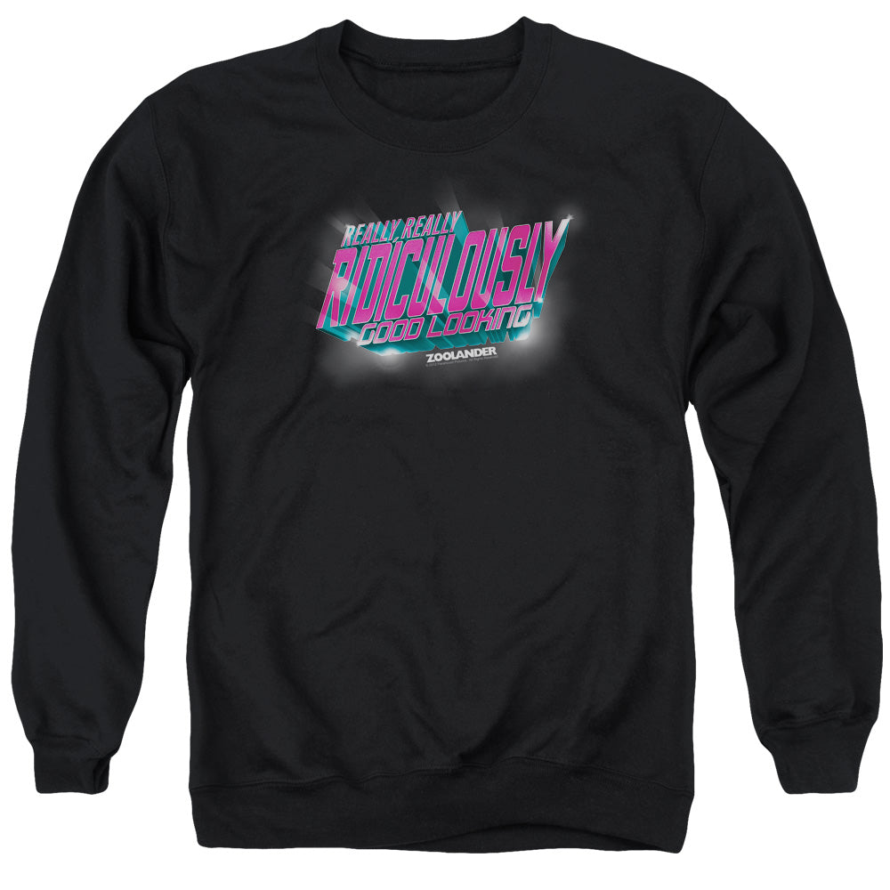 Zoolander Ridiculously Good Looking Mens Crewneck Sweatshirt Black Officially Licensed