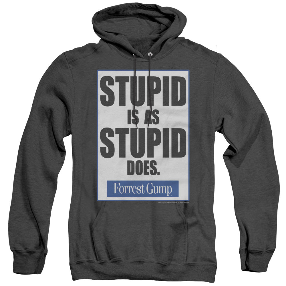 Forrest Gump Stupid Is Mens Heather Hoodie Black Officially Licensed