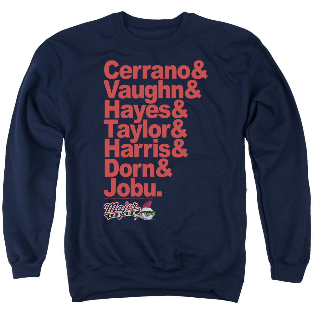 Major League Team Roster Mens Crewneck Sweatshirt Navy Officially Licensed