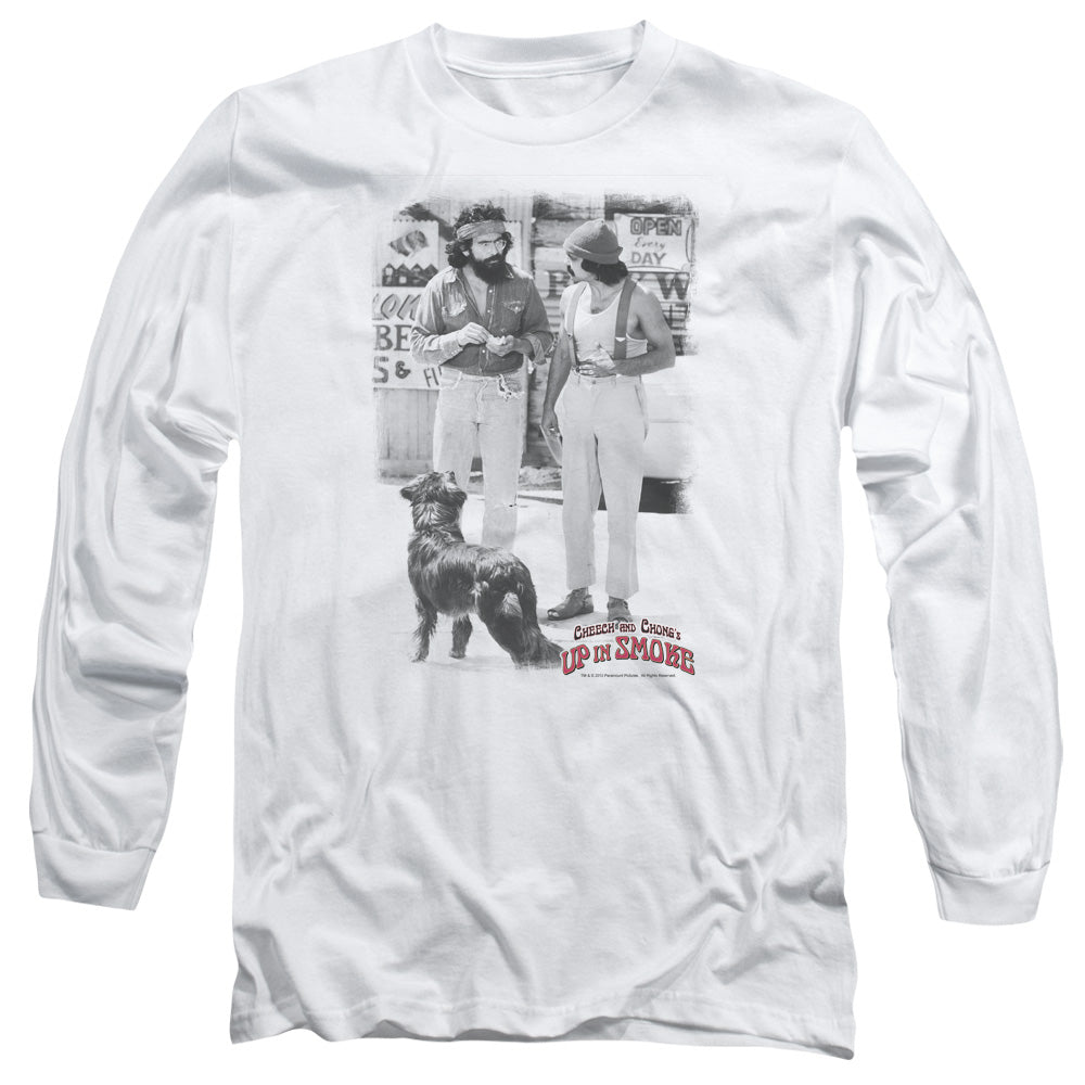 Up In Smoke Square Mens Long Sleeve Shirt White Officially Licensed