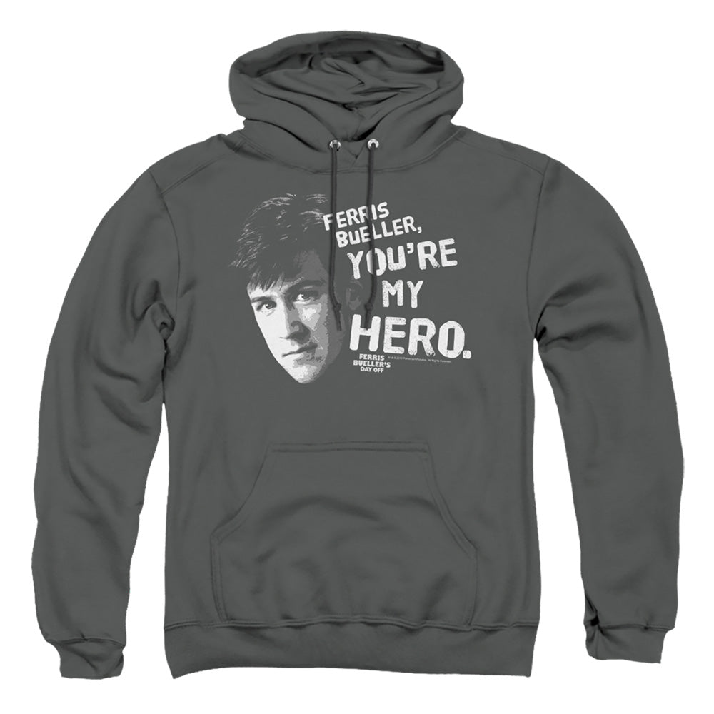Ferris Bueller My Hero Mens Hoodie Charcoal Officially Licensed