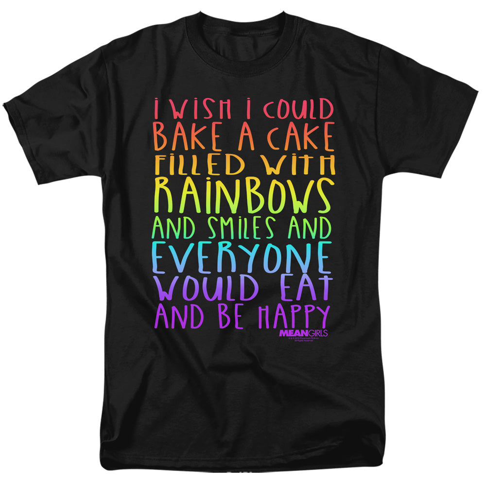 Mean Girls Rainbows And Cake Mens T Shirt Black Officially Licensed
