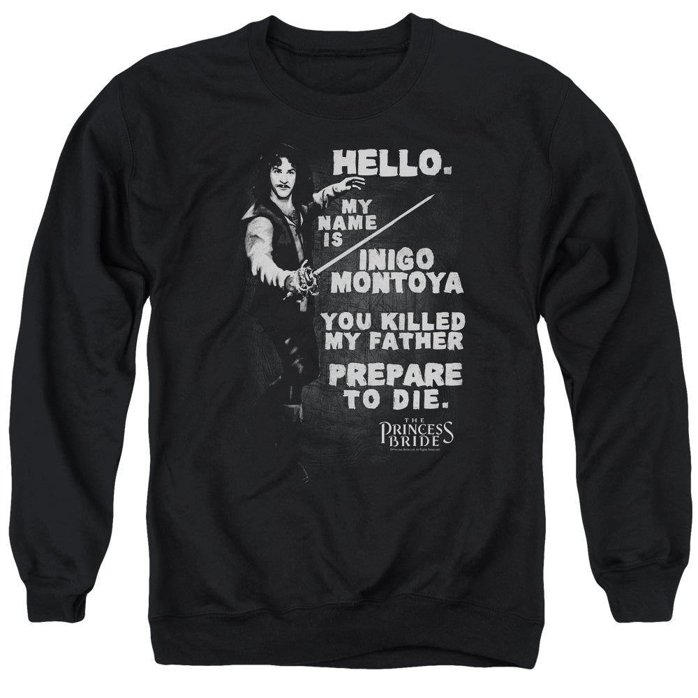 The Princess Bride Hello Again Mens Crewneck Sweatshirt Black Officially Licensed