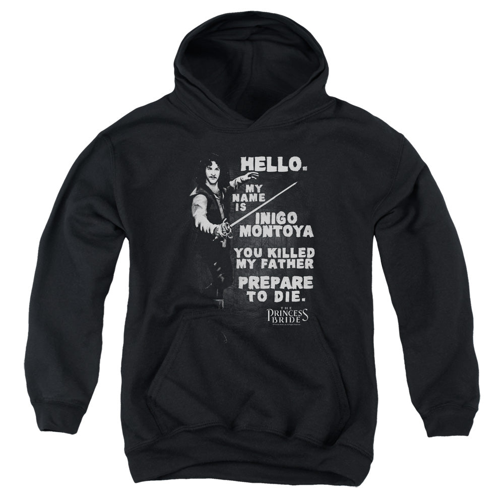 The Princess Bride Hello Again Kids Youth Hoodie Black Officially Licensed