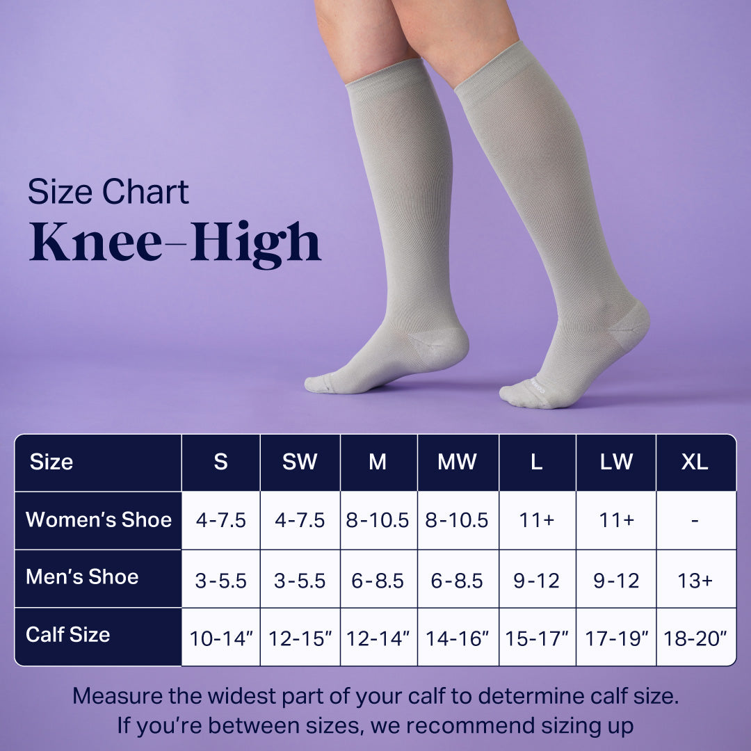 Knee-High Compression Socks - Solid (20-30 mmHg)