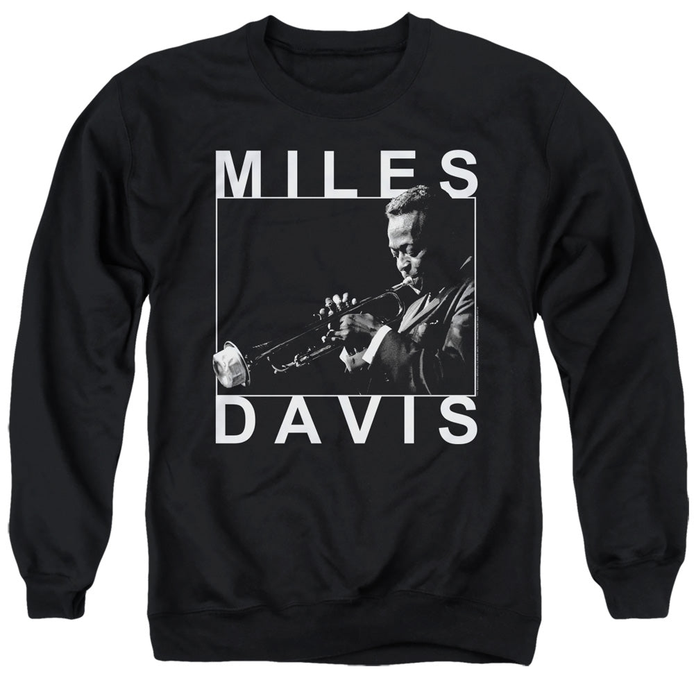 Miles Davis Monochrome Mens Crewneck Sweatshirt Black Officially Licensed