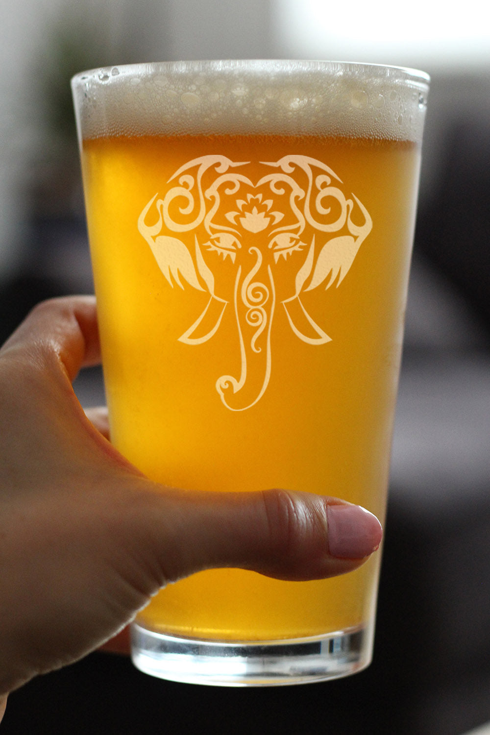 Elephant Boho - 16 Ounce Pint Glass