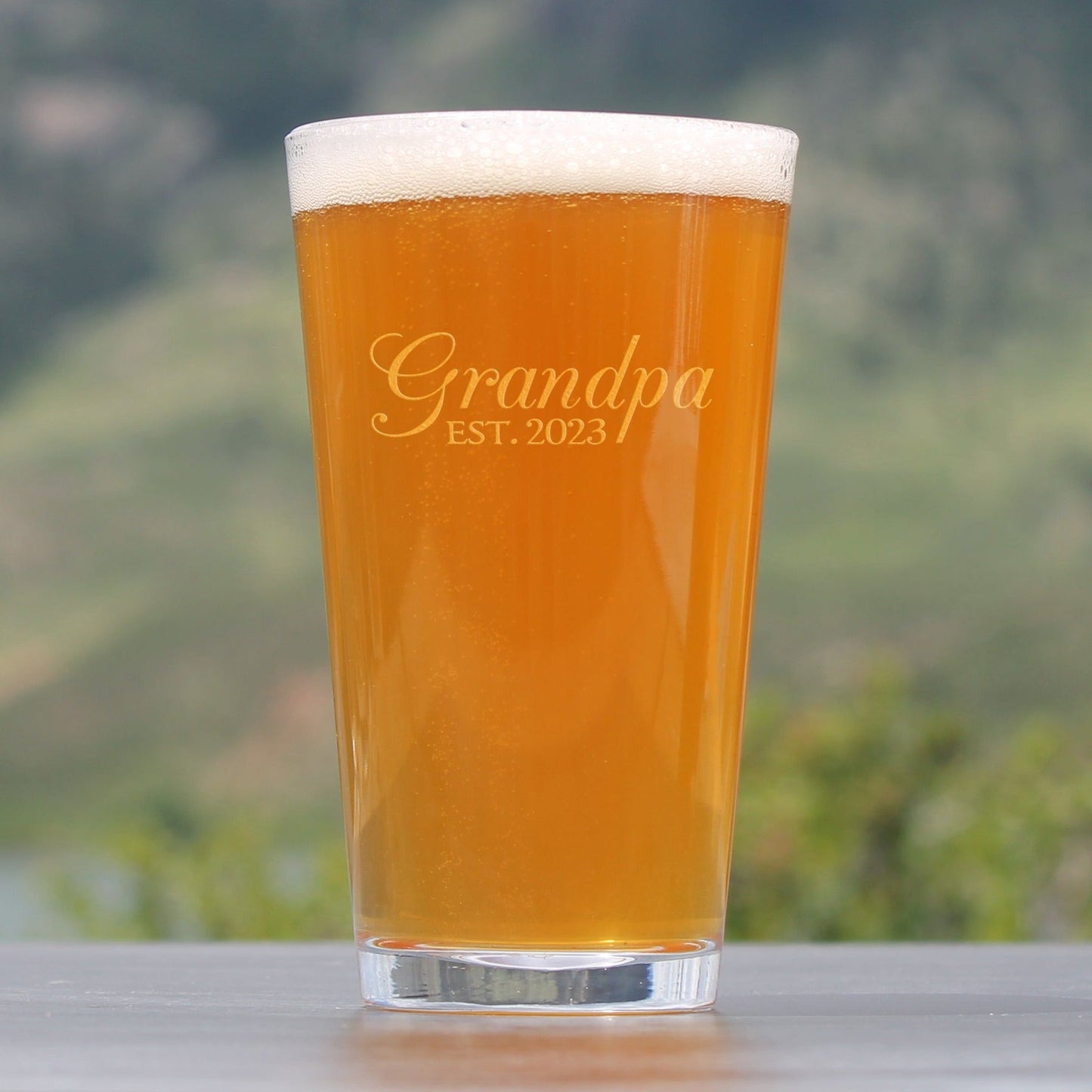 Grandpa Est. 2023 - Decorative - 16 Ounce Pint Glass
