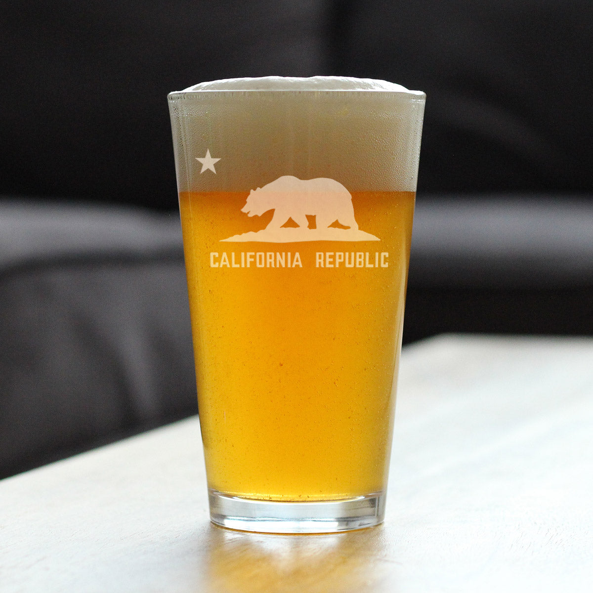 California State Flag Pint Glass for Beer - State Themed Drinking Decor and Gifts for Californian Women & Men - 16 Oz Glasses