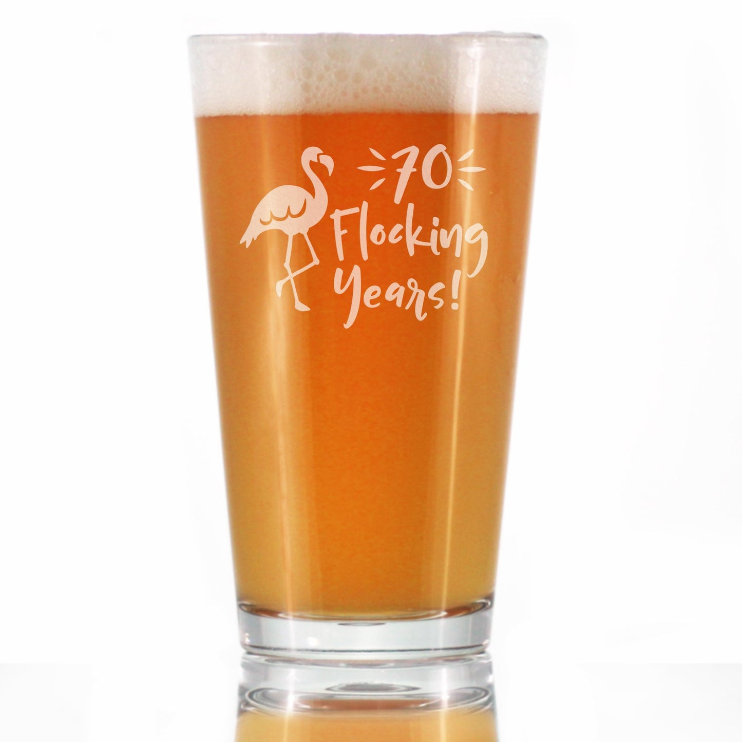 70 Flocking Years - 16 Ounce Pint Glass