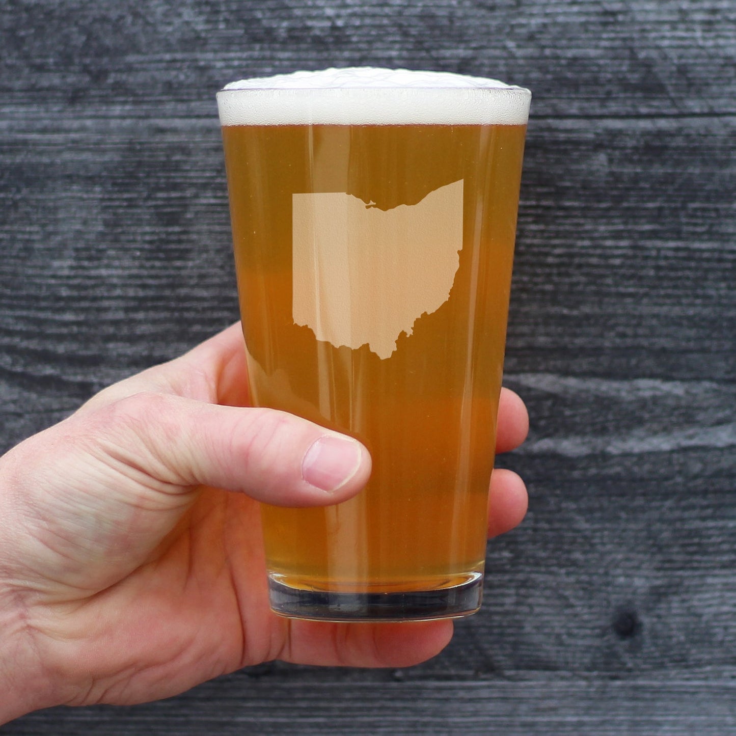 Ohio State Outline Pint Glass for Beer - State Themed Drinking Decor and Gifts for Ohioan Women & Men - 16 Oz Glasses