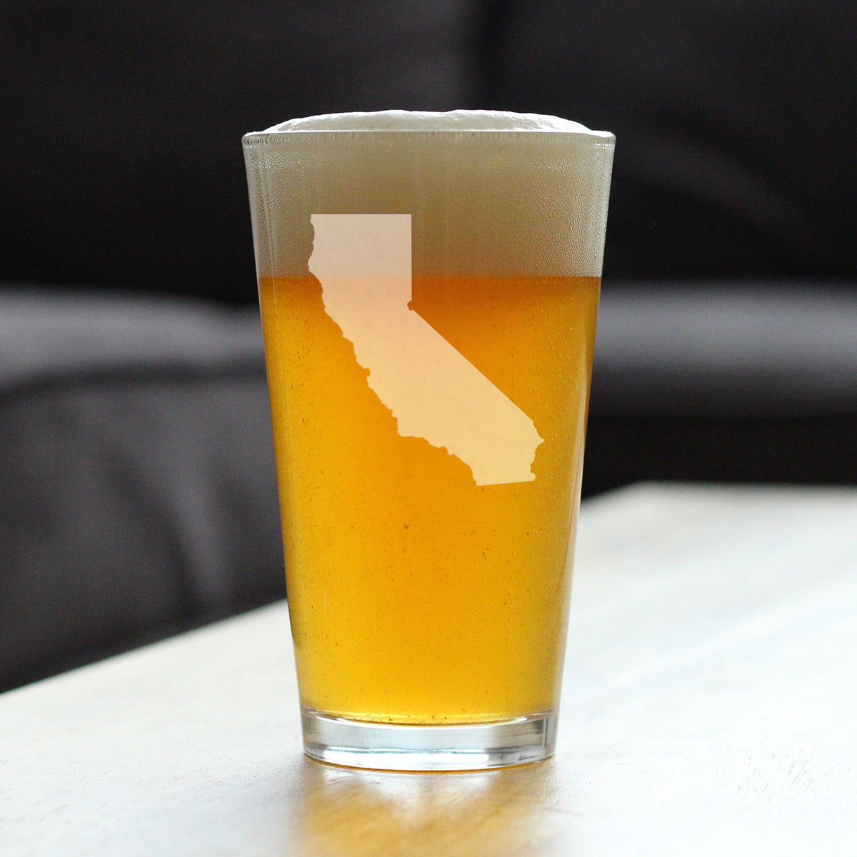 California State Outline Pint Glass for Beer - State Themed Drinking Decor and Gifts for Californian Women & Men - 16 Oz Glasses