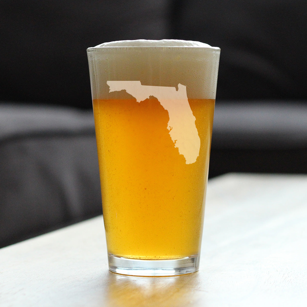 Florida State Outline Pint Glass for Beer - State Themed Drinking Decor and Gifts for Floridian Women & Men - 16 Oz Glasses