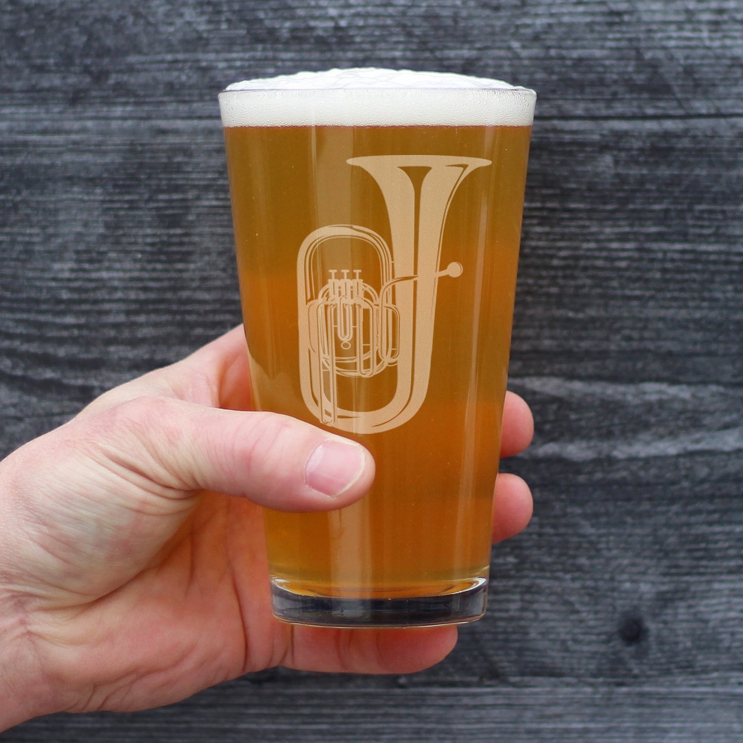 Tuba Pint Glass for Beer - Fun Tuba Gifts for Tuba Players in Band and Orchestra - 16 Oz Glasses