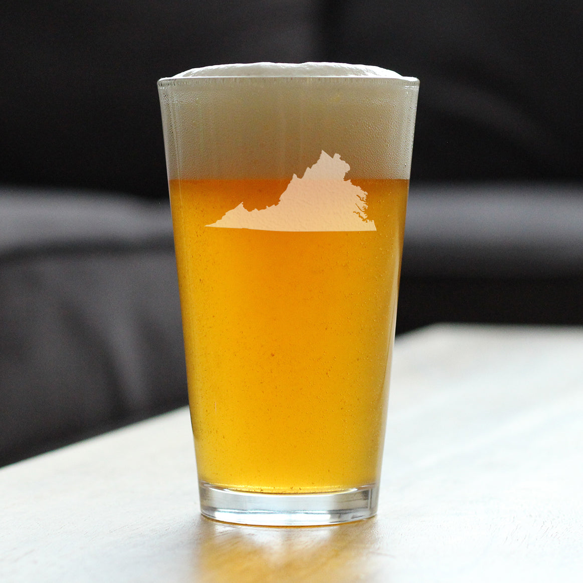 Virginia State Outline Pint Glass for Beer - State Themed Drinking Decor and Gifts for Virginian Women & Men - 16 Oz Glasses