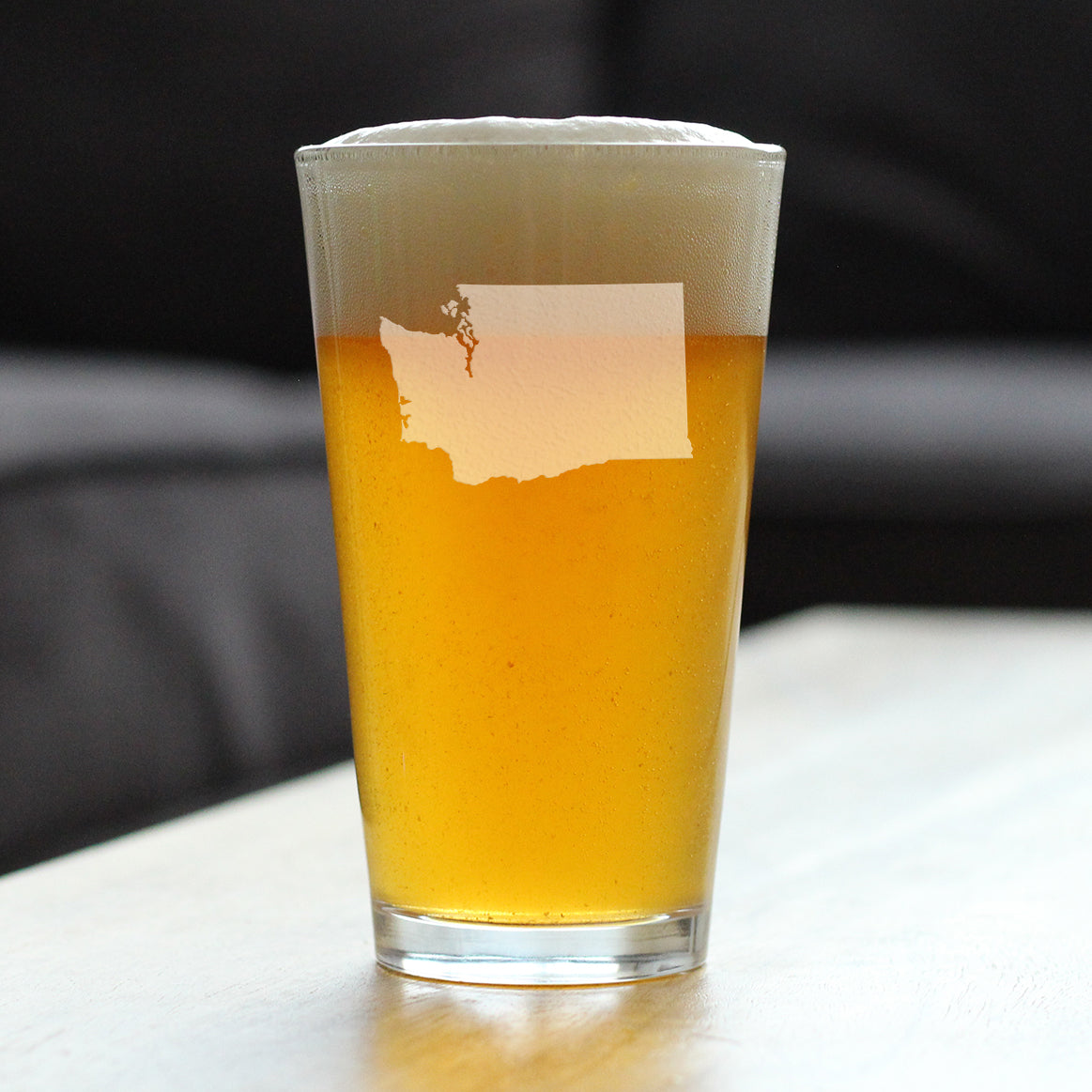 Washington State Outline Pint Glass for Beer - State Themed Drinking Decor and Gifts for Washingtonian Women & Men - 16 Oz Glasses