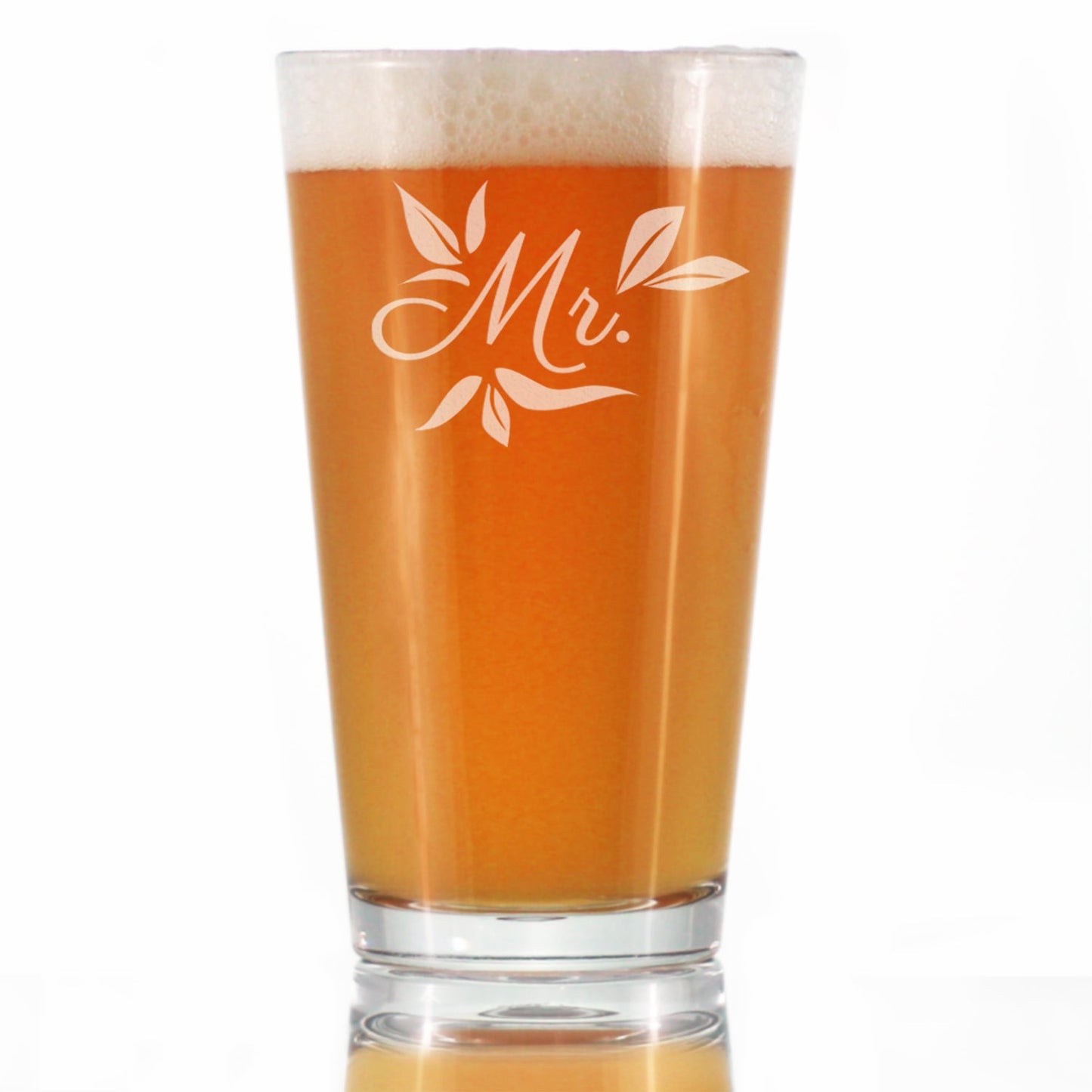 Mr. Pint Glass - Unique Wedding Gift for Groom - Engraved Wedding Cup Gift
